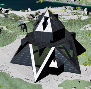 经典泰克六角星建筑-方舟建筑锤模型-星辰小窝